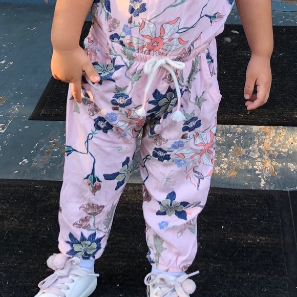 2T Pink Flower Jumpsuit - Picture 2 of 3